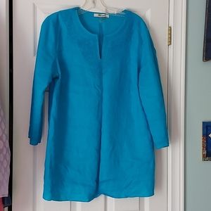 Nygard deep turquoise linen tunic
